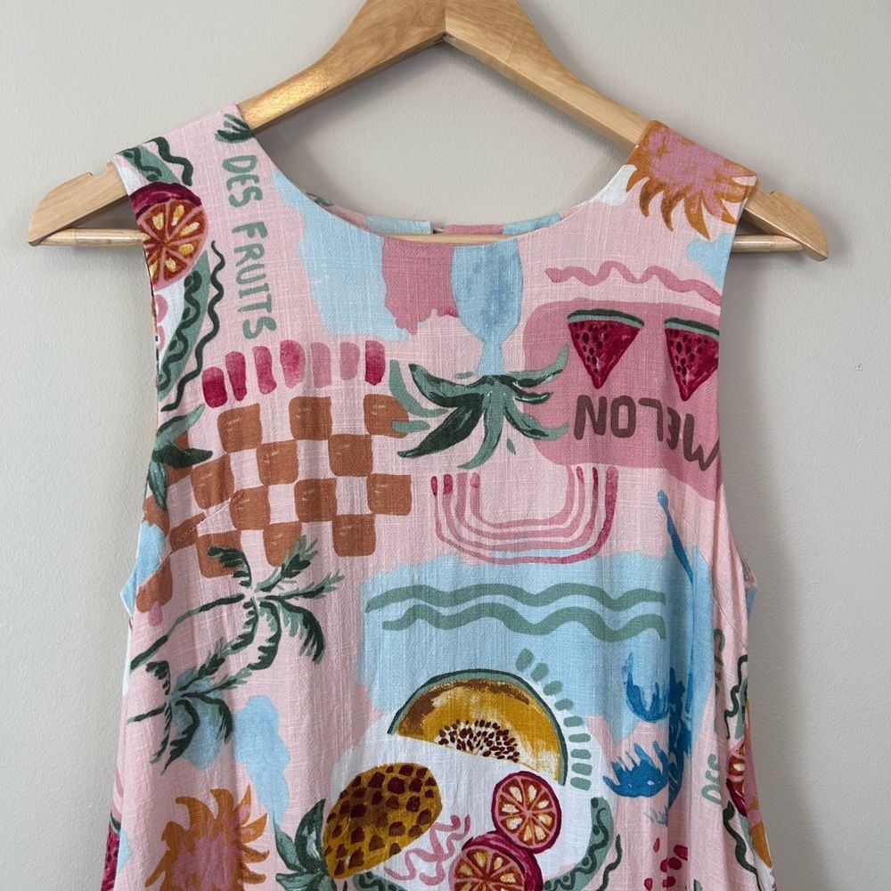 Anthropologie Paper Heart Summer Haze Linen Mini Dress Size Medium - Picture 3 of 7